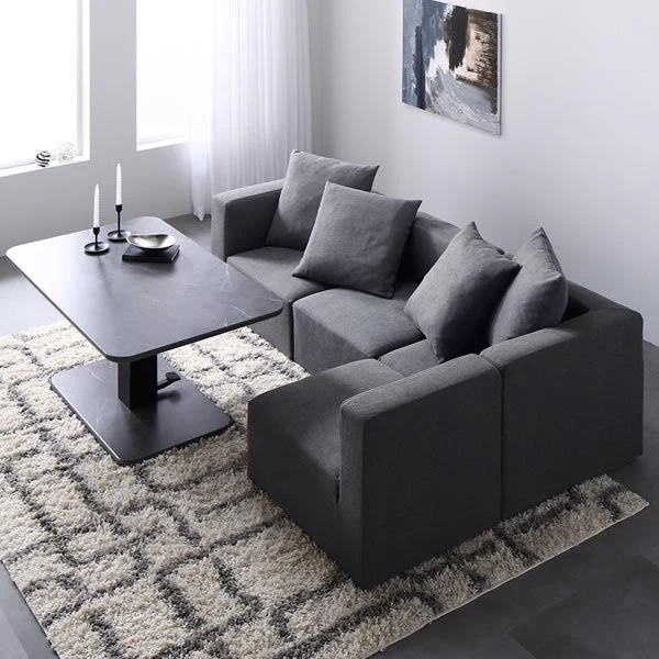 モダンデザインシステムソファ 『Likem ライクム』 Fセット スレートグレー - Image 30