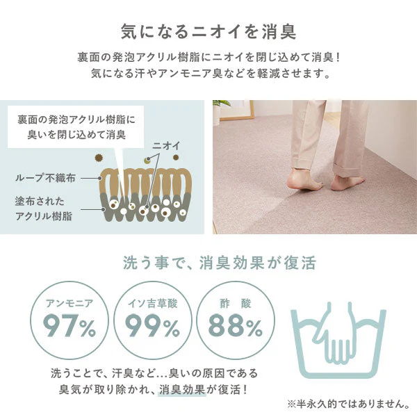 洗える 強吸着ロングカーペット 廊下 キッチン 階段 用 ブラウン - Image 9