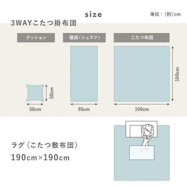 ニュアンスカラー モロッカンストライプ ラグ 単品（こたつ敷布団） ホワイト - Image 30