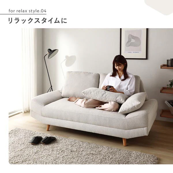 ワイド座面ソファ『Plento プレント』二人掛けソファ＋オットマン イエロー - Image 11