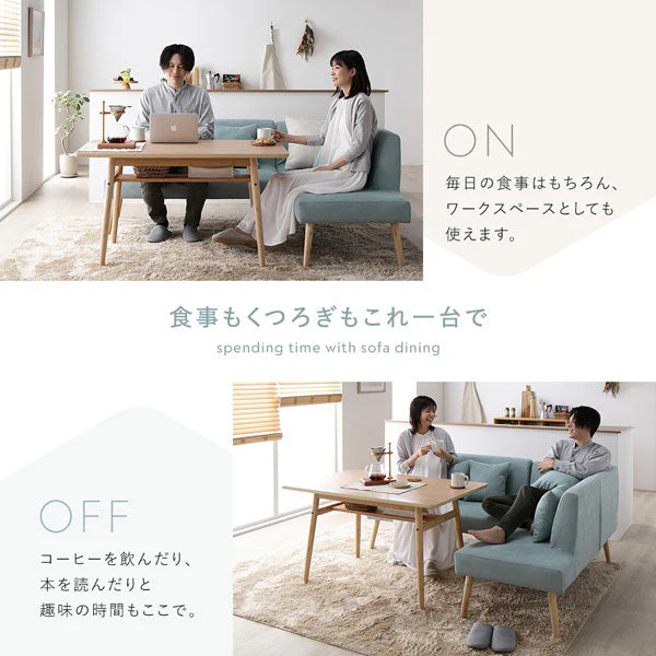 ソファダイニング L字5点セット（左カウチスタイル） 『Mivo ミヴォ』 ライトブルー - Image 11