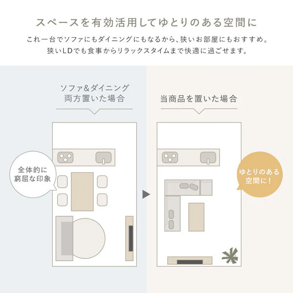 ソファダイニング L字4点セット（右カウチスタイル） 『Mivo ミヴォ』 イエロー - Image 10