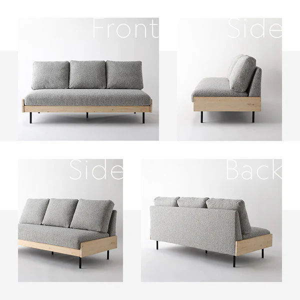 天然木ホワイトウォッシュソファ 『Lufuna ルフナ』 オットマン単品 アイボリー - Image 7