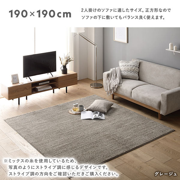 国産 洗えるミックスパイルラグ（軽量・防ダニ・アレルブロック・遊び毛防止） 約190×240cm グレージュ - Image 18
