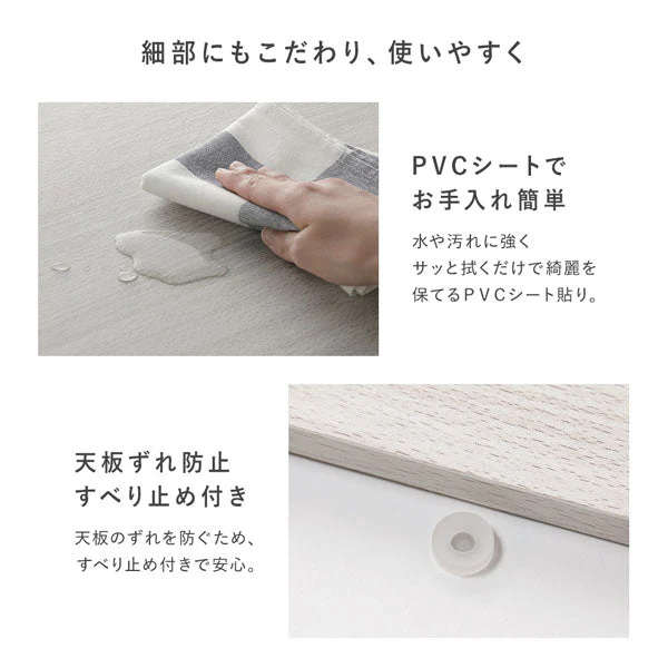 折りたたみ式こたつ2点セット(テーブル + ラビットファー調ポコポコ掛け布団) こたつテーブル:75×75cm(正方形) ホワイトウォッシュ×ナチュラル / こたつ布団:グレー - Image 19