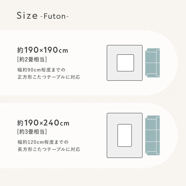 折りたたみ式こたつ2点セット(テーブル + ラビットファー調ポコポコ掛け布団) こたつテーブル:75×75cm(正方形) ホワイトウォッシュ×ナチュラル / こたつ布団:グレー - Image 27