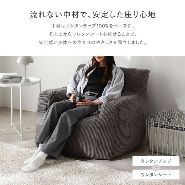 ウレタンクッションソファ 『Cloofy クルーフィ』 オットマン単品 もこもこファー生地 グレー - Image 8
