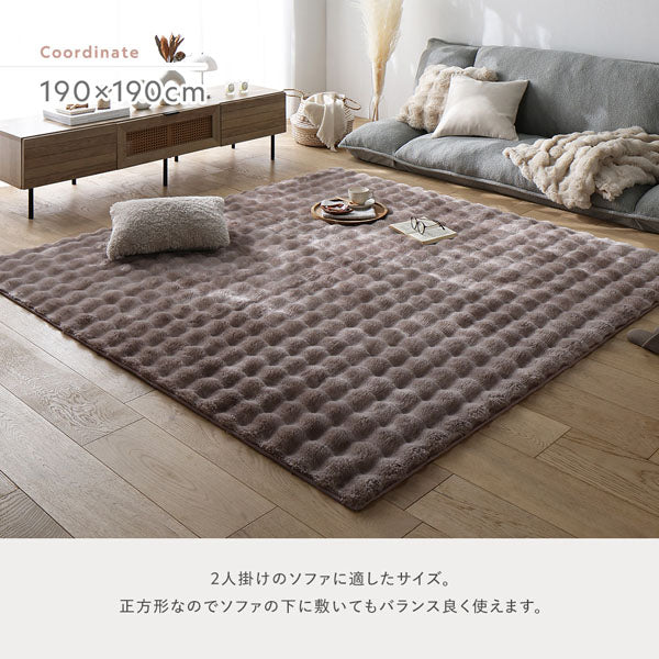 ポコポコ毛布みたいな洗えるラグ 『hoho-roko ホホロコ』 約190×240cm モカ - Image 15